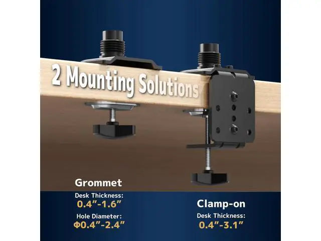 Alt view image 7 of 7 - Heavy Duty Dual Monitor-Arm for 17-49'' - Double Vertically Stacked Monitor Mount, Extra Tall Ultrawide Desk Stand Holds up to 44 lbs per Screen, Vesa 75/100, Black