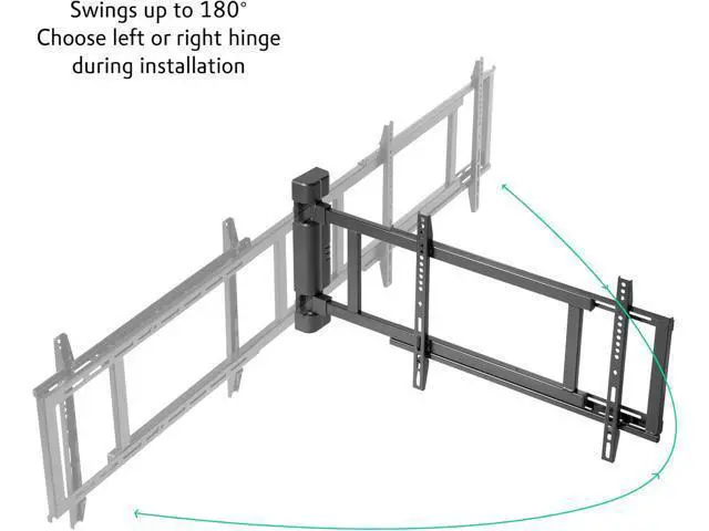 Alt view image 3 of 4 - ynVISION.DESIGN Swing Wall Mount Bracket for 32"-75" TVs | Hinged | Swings Open up to 180 Degrees with 1 Finger for Easy Television Service (Pack of 1)
