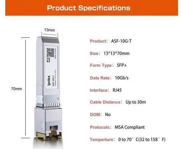 Main image of WISDUM 1.25/2.5/5/10G SFP+ to RJ45 Transceiver, 10GBase-T Copper SFP+ Module, 10Gb Ethernet Adapter for Cisco SFP-10G-T-S, Ubiquiti UniFi UACC-CM-RJ45-MG, Mikrotik, , ,Synology and More, 2 Pack
