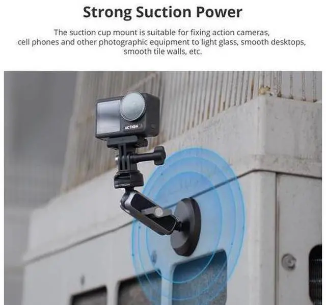Main image of CapLock Magnetic Camera Mount Compatible for DJI OSMO Action4/3/2, Gopro 10/9/8, OSMO Pocket 2, Insta360, Double Ball Head Mechanism with 1/4"-20 Standard Thread Adapter