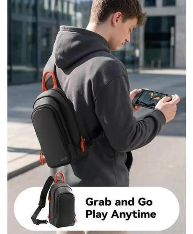Main image of Sling Bag for Switch 2, ROG Xbox Ally X, Steam Deck, Protective Crossbody Travel Case for Handheld Console and Accessories with Joystick Guard Design, Large Capacity, 3 Compartments