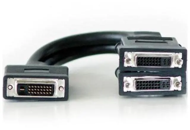 Main image of 1x2 DVI Splitter Adapter Cable (1-DVI Male to 2-DVI Female) with 24K Gold-Plated Connectors for HD1080P TVs, Projectors, PCs, and Laptops
