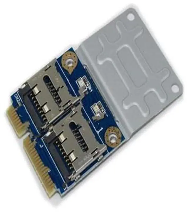 Main image of 2 SSD HDD Laptop Dual Micro SD SDHC SDXC TF to Mini PCIe Memory Card reader mPCIe to 2 mini-sdcards mini pci-e adapter