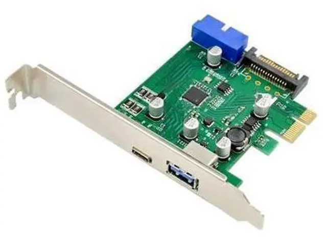 Main image of PCI-E SuperSpeed Dual Port USB 3.1 Expansion Card Type-C + Type -A VLA805 chipset usb3.0 usb3.1 to pcie converter card
