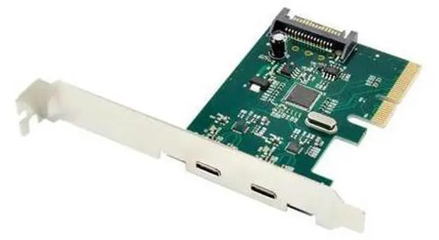 Main image of 2 ports USB 3.1 Type-C PCI express Card pci-e 4x to usb3.1 SuperSpeed 10Gbps Type C adapter with PCIe low profile bracket