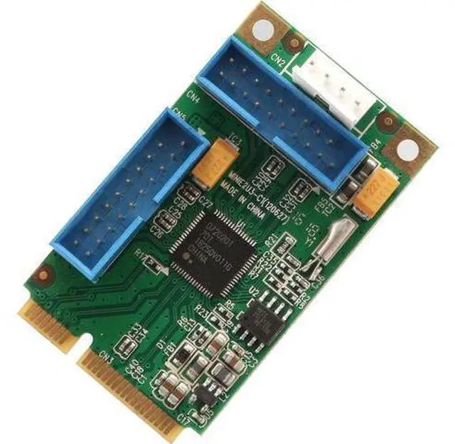 Main image of Syba IO Crest SD-MPE20215 Mini PCI-Express USB 3.0 Host Controller Card with Renesas D720201 chipset. Windows OS XP 7 Server 2008 R2.