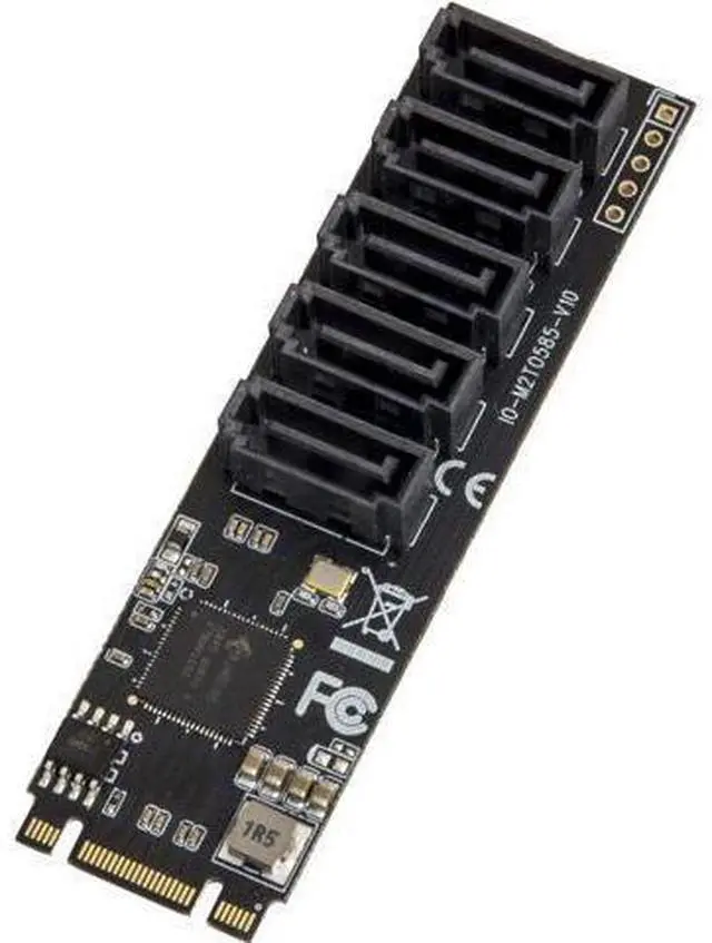 Main image of IO CREST Internal 5 Port Non-RAID SATA III 6GB/s M.2 B+M Key Adapter Card for Desktop PC Support SSD and HDD. JMB585 Chipset