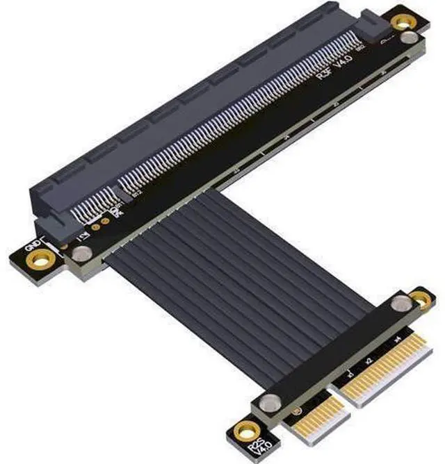 Main image of PCI-E 4.0 Extension Cable 32G/BPS PCI Express Gen4 16x to 4X Riser Card New Shielding Graphics Card 4.0 x16 x4 PCIE Riser Extender for GTX3080ti RX5700xt GPU 1U Server (0.15m,R23SF)
