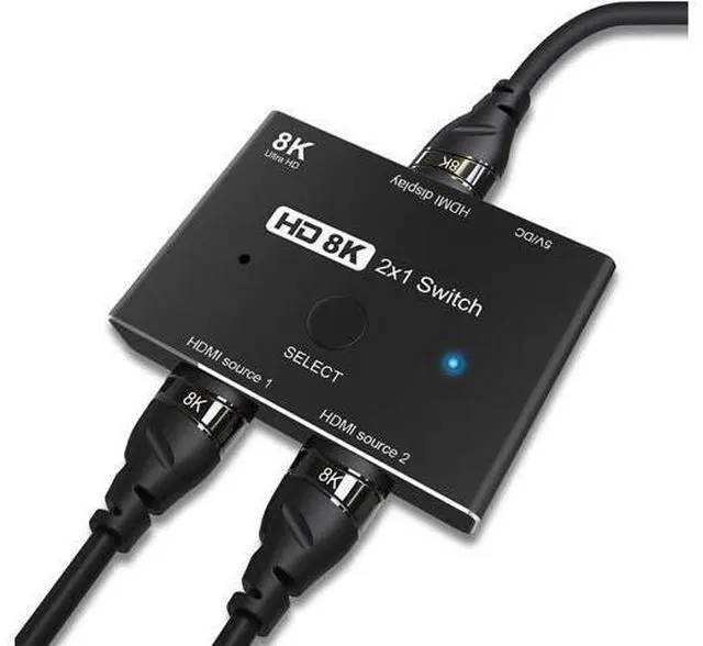 Main image of CABLEDECONN HDMI 2.1 Ultra HD 8K High Speed 48Gbps Directional Switch Adapter 2in 1out 8K@60Hz 4K@120Hz Converter Compatible with XBOX PS5 Projectors Monitors