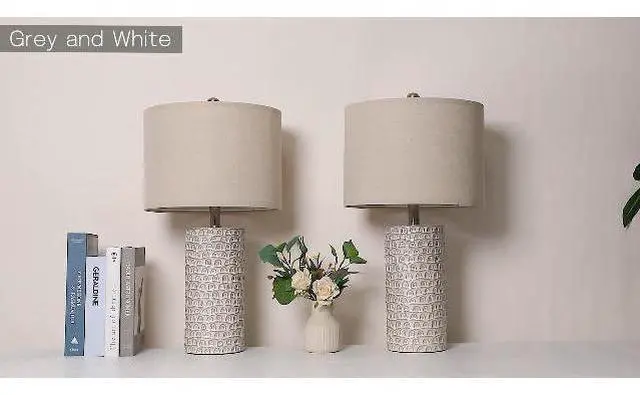 Main image of PARTPHONER 23" Modern Ceramic Table Lamp Set of 2, Table Lamps for Living Room, Rustic Farmhouse Bedside Lamps Nightstand lamp for Bedroom, Desk Lamp for End Table Home Decor Light Green