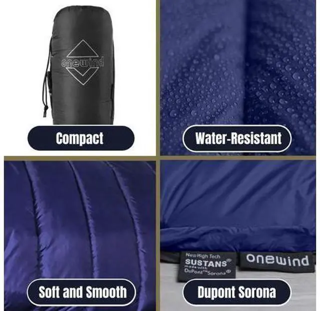 Main image of onewind Double Hammock Underquilt Warm Insulation Ultralight 3-4 Season Camping Quilt, Portable for