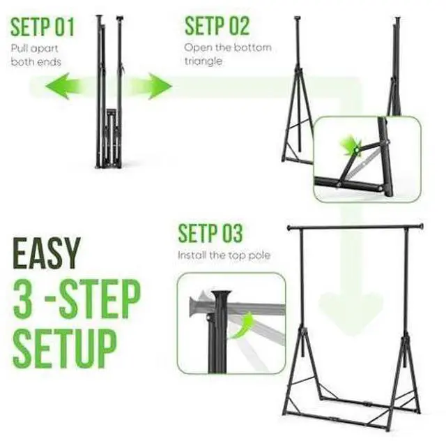 Main image of MAXLEAD HOME Clothes Rack Foldable Clothing Rack, 64.5''H Collapsible Garment Rack with 4 levels Adjustable Height, Portable Coat Rack for Travel, Camping, Drying, RV, Indoor, Outdoor, Easy Assemble