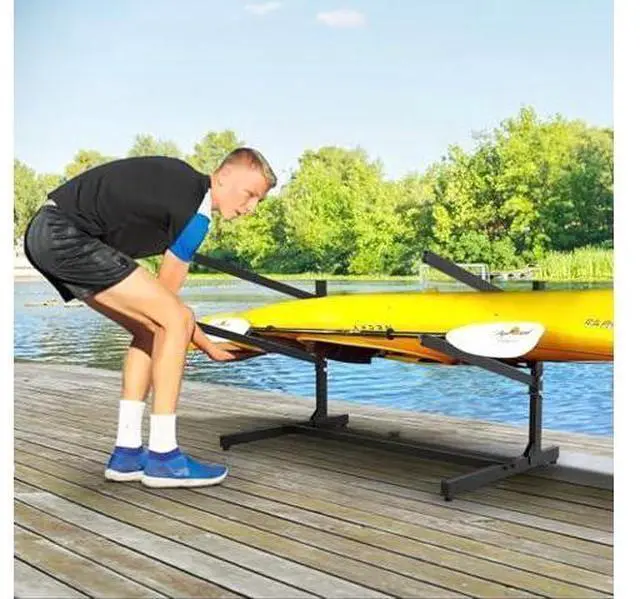 Main image of Kayak Storage Rack, Kayak Racks for Outdoor Storage: Heavy Duty Steel Adjustable Freestanding Stand for Canoes, Paddleboards, Surfboards - Ideal for Indoor, Outdoor, Garage, Shed, Dock