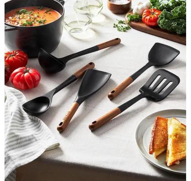 Main image of Staub Silicone with Wood Handle 5-pc Cooking Utensil Set