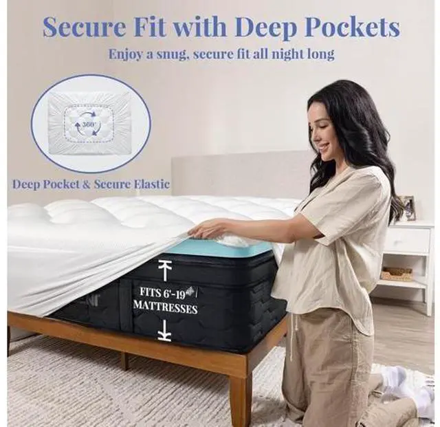 Main image of Cooling 4 Inch Full Size Dual Layer Mattress Topper, 2 Inch Gel Memory Foam, 2 Inch Soft Pillow Top Pad, Bedroom Essentials Mattresses Cover, Extra Comfortable Sleep and Back Pain Relief