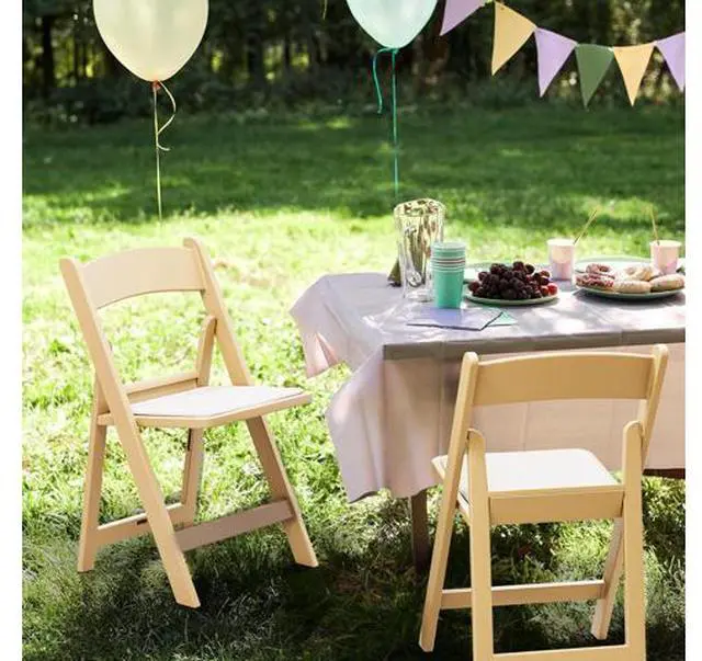 Main image of Resin Folding Chairs with Cushion, Foldable Plastic Chair with Comfortable Padded Seats, Perfect for Event Party Indoor Outdoor, Natural, 2 PC