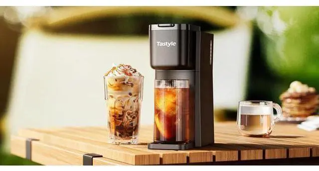 Main image of Tastyle Mini Hot and Iced Coffee Maker Single Serve, for K Cup and Ground, 6 to 14 Oz Brew Sizes, with Recipe Book, for Home, Travel, RV, Office and Dorm, Mint