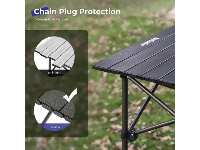 Main image of Byliable Camping Table Folding Portable Camp Aluminum Fold Up Lightweight Roll Up Table Adjustable Height with Carry Bag Indoor Outdoor for Camping, Picnic, Backyard, BBQ, Patio, Black