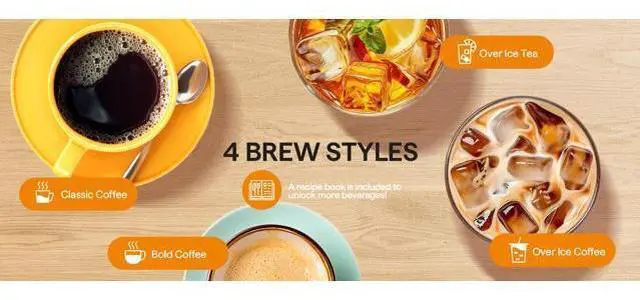 Main image of Tastyle Single Serve Coffee Maker for K Cup, Ground and Tea Leaves, Hot and Iced Coffee Machines with Bold Setting, 6 to 16 Oz Brew Sizes, Compact for Small Spaces, Black (2.0 Version)