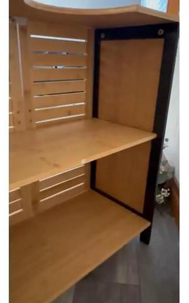 Main image of 24" Bamboo Pedestal Under Sink Storage Vanity Cabinet, Solid Waterproof Sliding Door Bathroom Organizer with Adjustable Shelf, Modern Bathroom Furniture(Top Cutout, Not for Floor Drain)