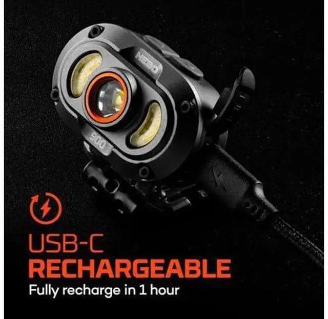 Main image of NEBO MYCRO 900+ Headlamp | 900 Lumen, 7 Light Modes, White & Red Light with Spot & Flood, USB-C Rechargeable, Water Resistant, Adjustable Strap, Cap Light Convertible, Ideal for Camping & Hiking
