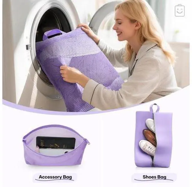 Main image of 11 Set Compression Packing Cubes for Travel Essentials,Compressible Expandable Large Luggage Suitcase Organizer Bags for Clothing,Durable Space Saver Storage Bags(Light Purple)