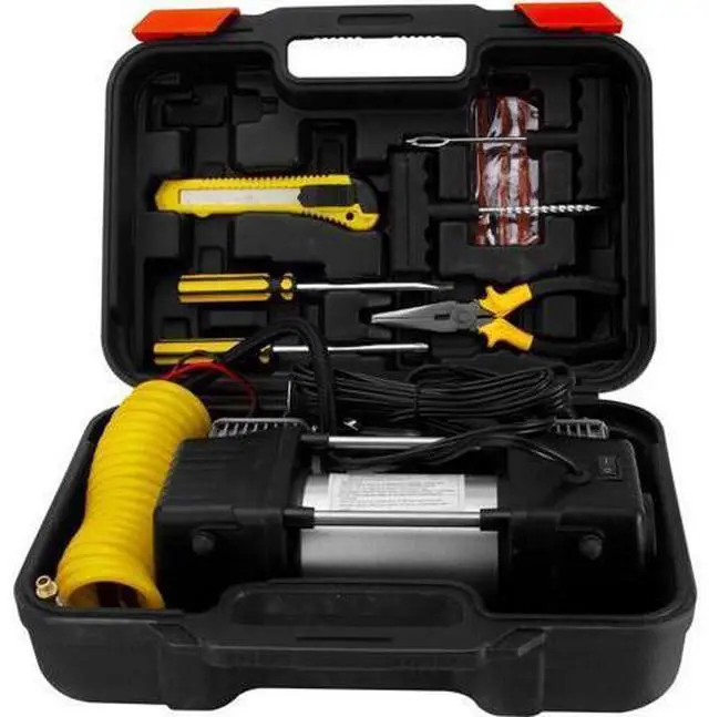 Main image of Dromedary 12V DC 150 Psi Portable Electric Auto Car Tire Inflator Pump with Storage Box 50L/min Double Cylinders with Digital Display Auto Shutdown