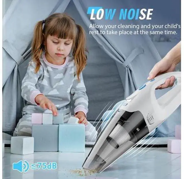 Main image of FUOAYOC Handheld Vacuum Cordless,Car Cordless Rechargeable, 6KPA Powerful Suction Hand Held Vacuum with LED Light/Multi Accessories, 1.6lbs Mini Portable Vacuum Cleaner for Home/Car/Office Cleaning