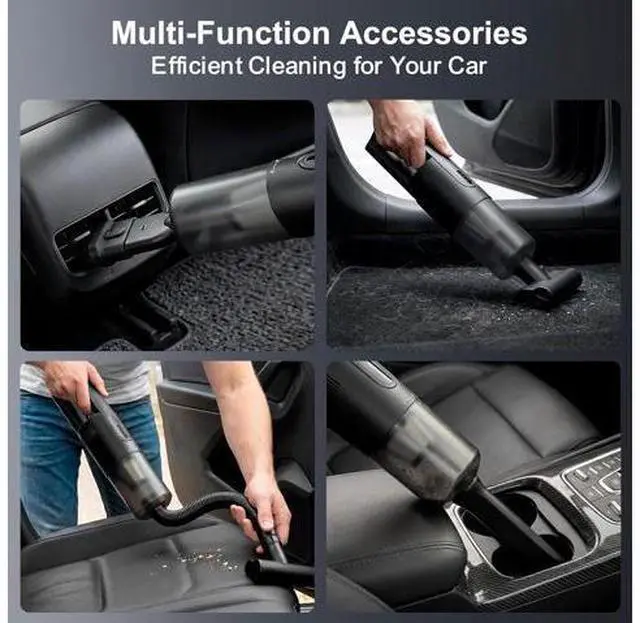 Main image of Handheld Vacuum Cordless, Car Vacuum Portable Cordless 30 Mins Rapid Rechargeable Brushless Motor 19000Pa Strong Suction, Portable Vacuum for Car Home with 4 Nozzles (Black)