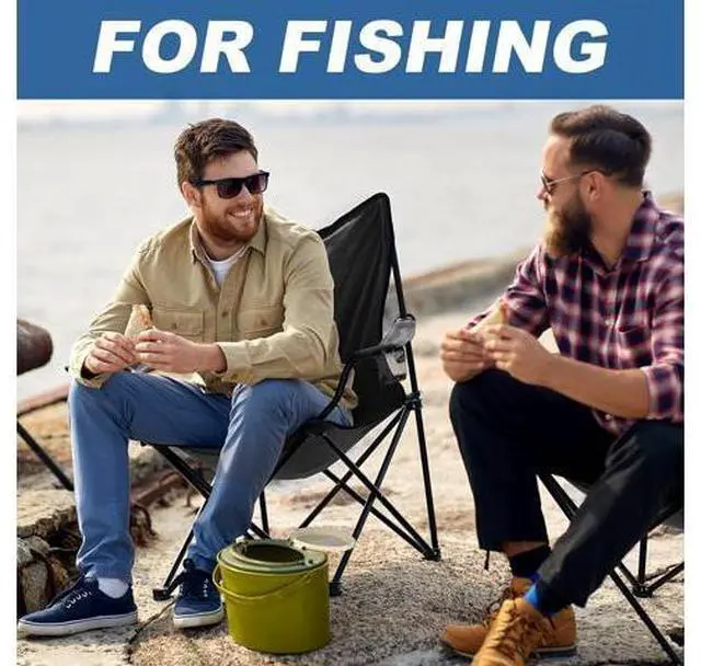 Main image of WEIDIORME 2 Pack Lightweight Camping Chairs, 300LBS Heavy-Duty Portable Folding Chairs with Carry Ba