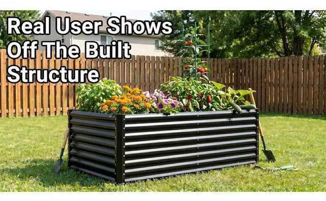 Main image of Quictent Galvanized Raised Garden Bed 8x4x1 Ft Metal Planter Box for Vegetables Bottomless for Backyard, 2 Tomato Cages Included, Green 2PCS