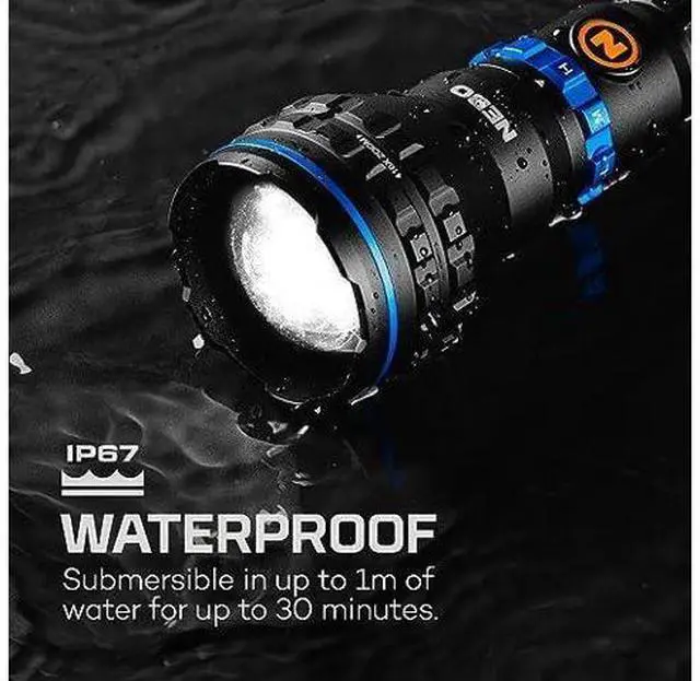 Main image of NEBO LUXTREME MZ60 Blueline Flashlight & Portable Charger | 1,000 Lumens, 5 Light Modes, 0.62 Mile Beam Distance, Rechargeable LED Flashlight, Waterproof & Durable, Includes USB-C Charging Cable