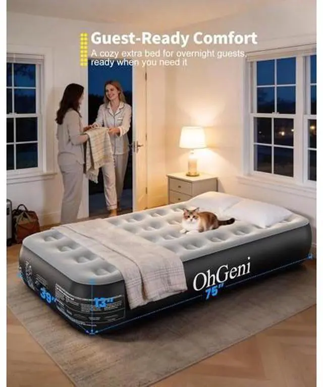 Main image of Twin Air Mattress with Built in Pump, Camping Air Mattress with External Valve, Family Choice Award Winner, 13" Inflatable Blow up Bed, Portable Foldable Airbed for Home & Outdoor, 300lbs