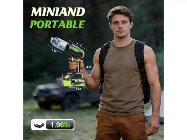 Main image of Cordless Car Vacuum Portable -Handheld Vacuum Cleaner 50000PA-High Power Suction & Blower for Car, Home, Office, Desktop, Keyboard,Pet Hair-2-in-1 Vacuum - with 2×4.0Ah Batteries