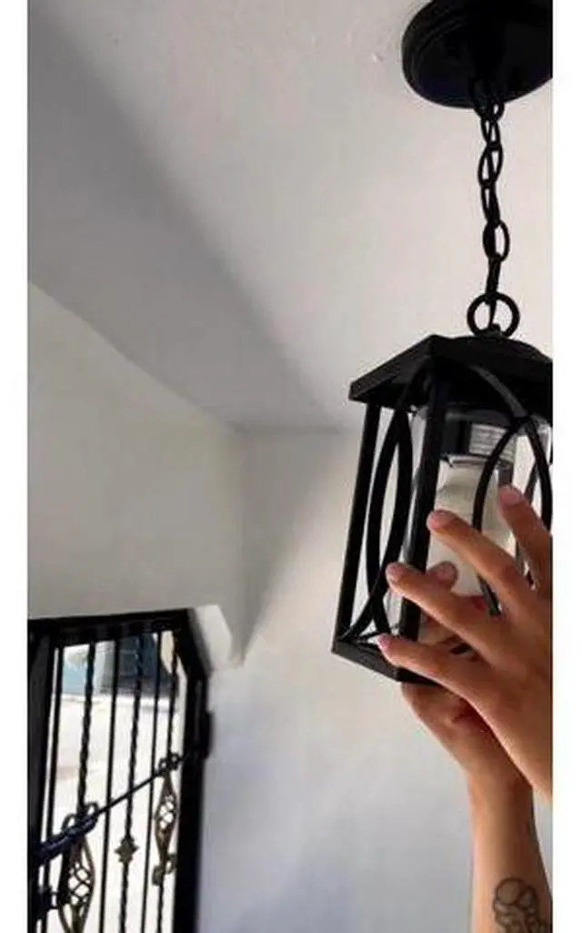 Main image of PARTPHONER Outdoor Pendant Light Fixture, Modern Black Exterior Hanging Lantern Anti-Rust Metal Hanging Lights with Clear Glass Shade and Adjustable Chain for Porch Foyer Doorway Front Door 1 Pack