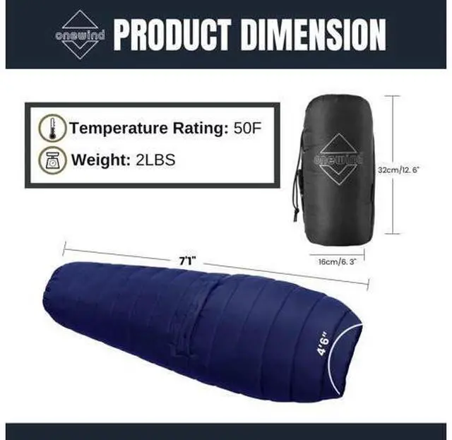 Main image of Onewind Hammock Top Quilt with Footbox, Lightweight and Portable Sleeping Quilt Camping Sleeping Bag