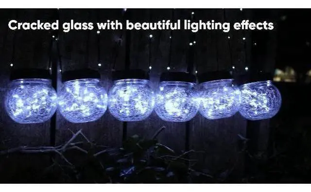 Main image of PARTPHONER Solar Lights Outdoor Waterproof 12-Pack, Solar Powered Hanging Lantern Cracked Glass Hanging Globes for Yard Decor Christmas Decoration, Shepherd Hook, Garden Tree Ornaments, Cold White