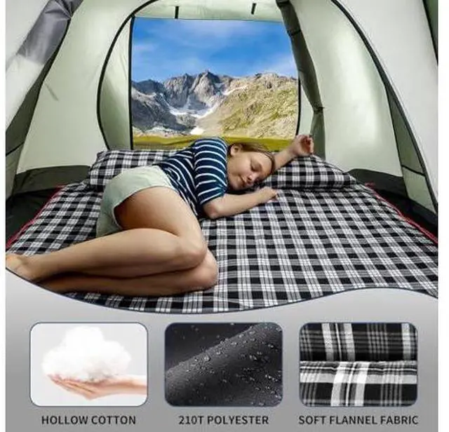 Main image of ShinHye Double Sleeping Bag for Adults with 2 Pillows, Camping Sleeping Bags Flannel Cotton 2 Person Sleeping Bags XXL Queen Size Sleeping Bag for Cold Weather