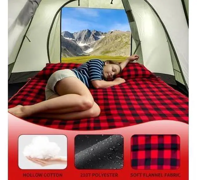 Main image of ShinHye Double Sleeping Bag for Adults with 2 Pillows, Camping Sleeping Bags Flannel Cotton 2 Person Sleeping Bags XXL Queen Size Sleeping Bag for Cold Weather