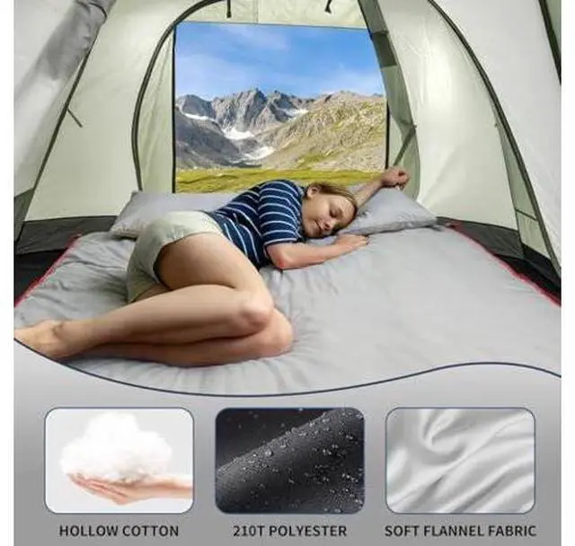 Main image of ShinHye Double Sleeping Bag for Adults with 2 Pillows, Camping Sleeping Bags Flannel Cotton 2 Person Sleeping Bags XXL Queen Size Sleeping Bag for Cold Weather (Green1, 92"×62")