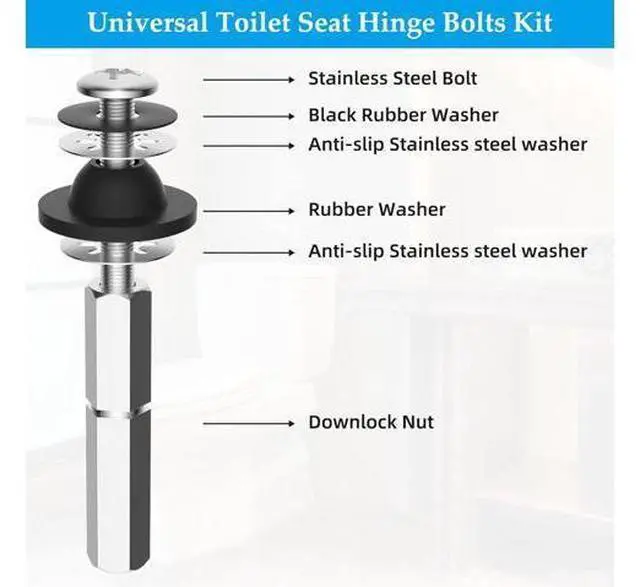 Main image of Hibbent Premium Elongated Toilet Seat with Toilet Seat Bolts Kit