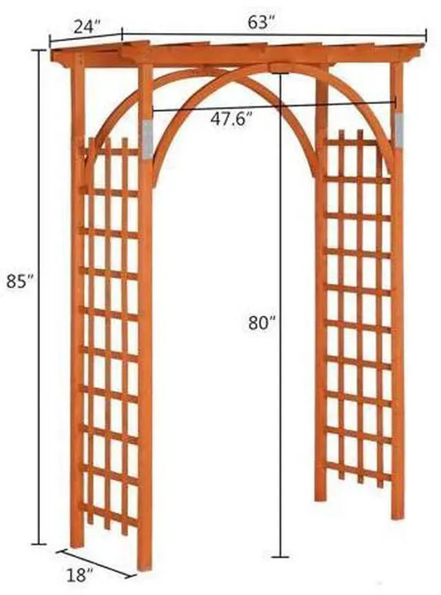 Main image of 85in Wooden Arbor, Wedding Arch for Ceremony, Wood Trellis for Plant Climbing, Christmas Decor Pergola for Garden Backyard, Lawn (Teak)