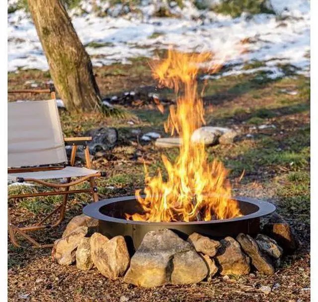 Main image of OutVue 36 inch Fire Pit Ring, Firepit Ring for Camping, Wood Burning Fire Pit for Outside,Yard,Garden,Outdoor Fireplace