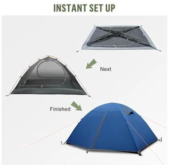 Main image of Night Cat 2-Persons Backpacking Tent: Waterproof Lightweight Camping Tent for Two People Hiking Outdoor Mountain with Aluminum Poles and Rainfly Green