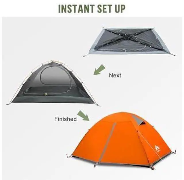 Main image of Night Cat 2-Persons Backpacking Tent: Waterproof Lightweight Camping Tent for Two People Hiking Outdoor Mountain with Aluminum Poles and Rainfly Green