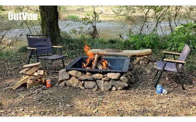 Main image of OutVue 36 inch Square Fire Pit Ring, Heavy Duty Firepit Ring, DIY Campfire Insert Above or In-Ground, for Outdoor, Camping, and Bonfires