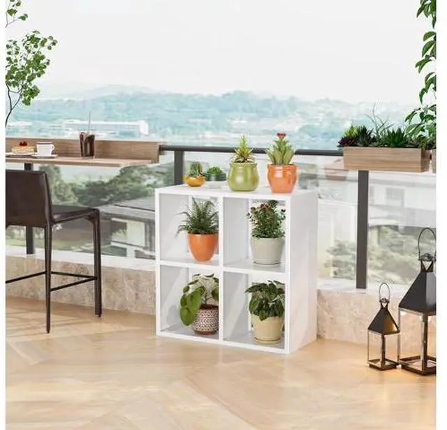 Main image of 4 Cube Storage Organizer, Metal Cube Organizer with Open Shelf, Small Bookshelf for Storage and Orga