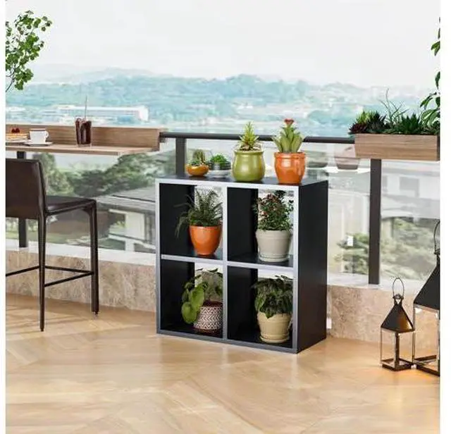 Main image of 4 Cube Storage Organizer, Metal Cubby Storage Organizer with Open Shelf, Cube Bookshelf for Organiza