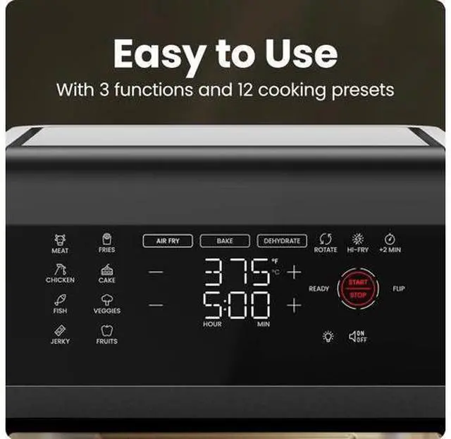 Main image of Chefman 12-Quart 5-in-1 Air Fryer Oven with Digital Timer, Touchscreen, and 12 Presets - Family Size Countertop Convection Oven, Dishwasher-Safe Parts