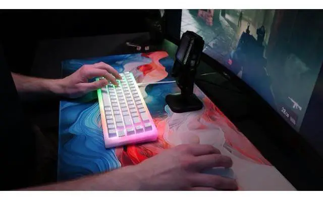 Main image of CHERRY K5V2 Compact, Mechanical Gaming Keyboard in 65% Format, Nordic Layout (QWERTY), Hot-Swap Keyboard, MX2A RED Switches, White-Transparent